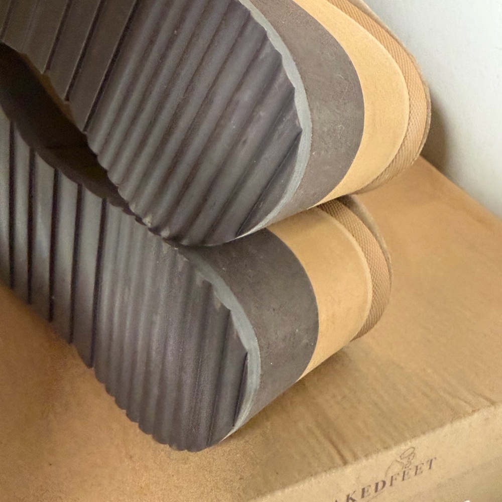 Naked Feet Brown Platform Mules coach otter - Picture 7 of 10